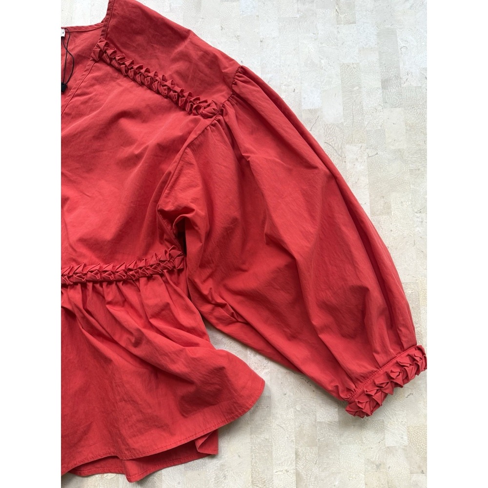 Rhode Red Arya Cotton Peplum V Neck Peasant Designer Top Sz M NWOT $325 - Picture 8 of 9